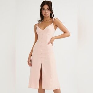 NWT House of CB Cornelia Blush Midi Sun Dress $209 msrp